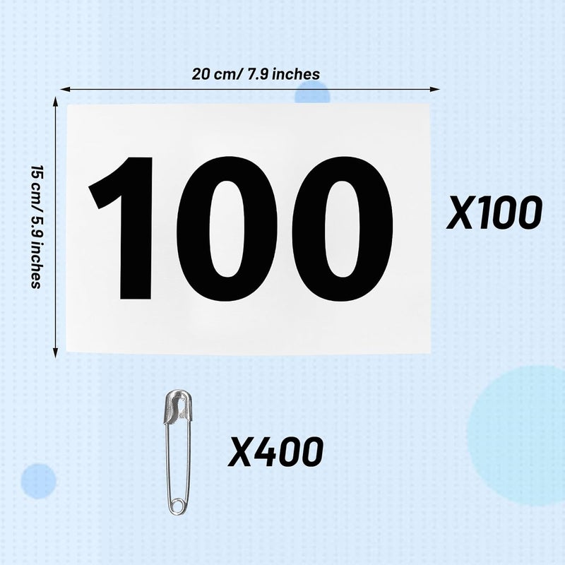Outink Running Bibs Race Competitor Numbers Waterproof Runners Race Numbers with Safety Pins for Marathon Races Events 5.9" x 7.9" - Image 2